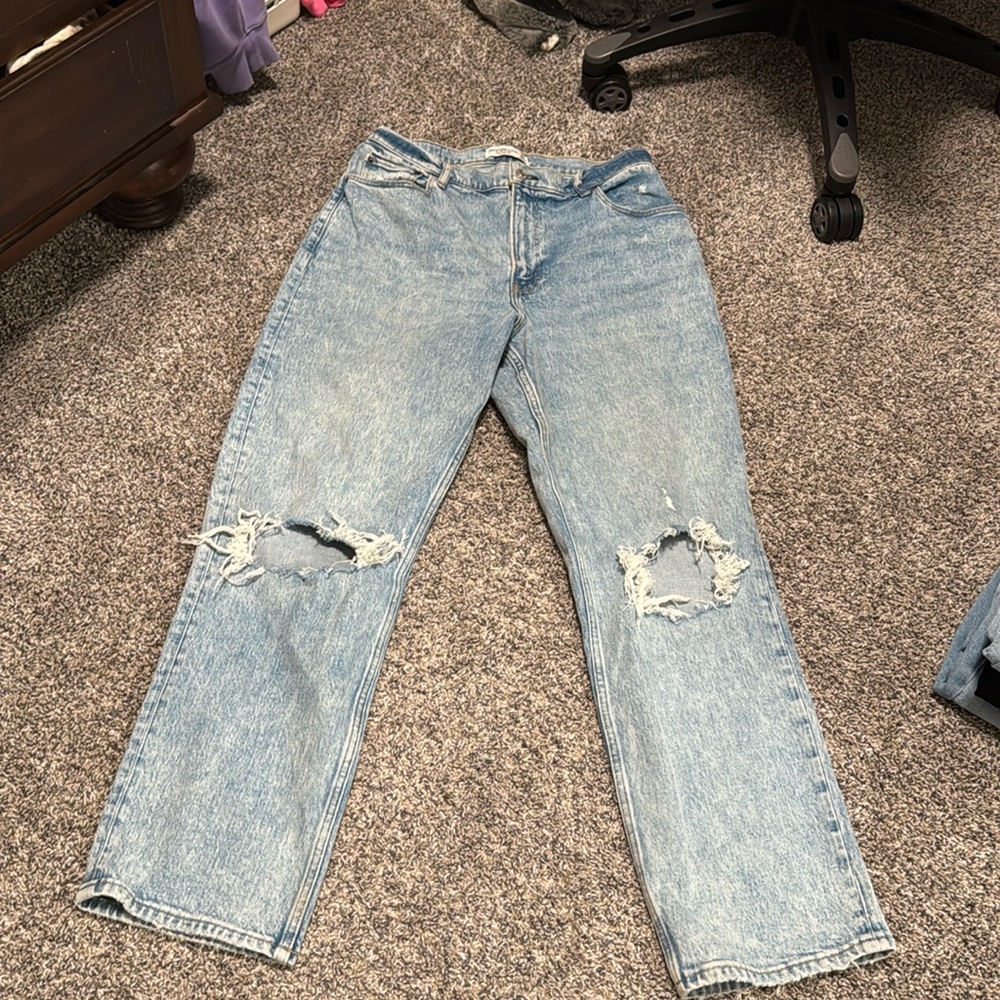 Abercrombie and Fitch Curve love 90s straight ultra high rise jeans